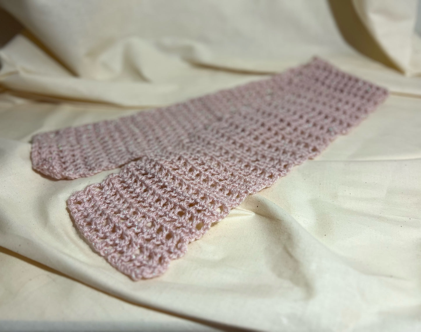 Crocheted Scarf - Child - Light Pink